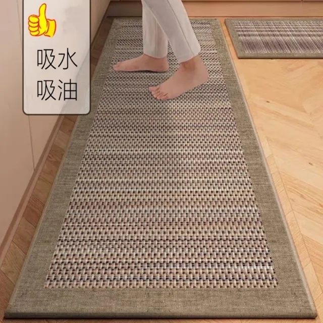 【JEN】日式廚房吸水吸油地墊腳墊40*60cm+40*120cm兩件組(2色可選)