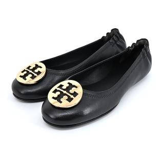 【TORY BURCH】MINNIE TRAVEL金盾LOGO芭蕾舞平底鞋(黑色)