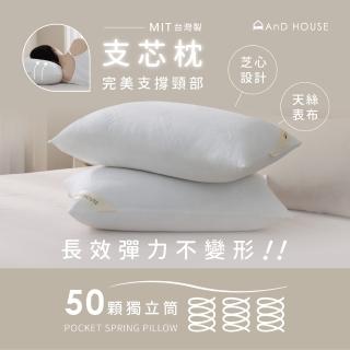 【AnD HOUSE 安庭家居】MIT天絲獨立筒支芯枕(枕頭/臺灣製/天絲/獨立筒彈簧)