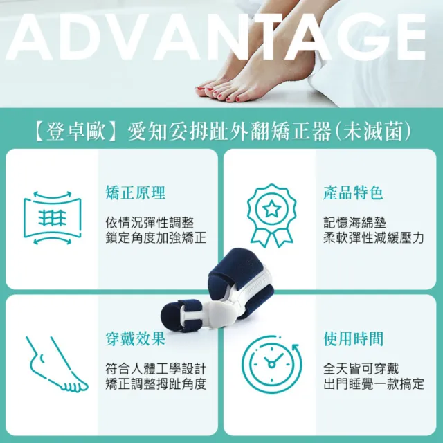 【美國AIRCAST登卓歐】愛知妥拇趾外翻矯正器(Actytoe 左右通用)