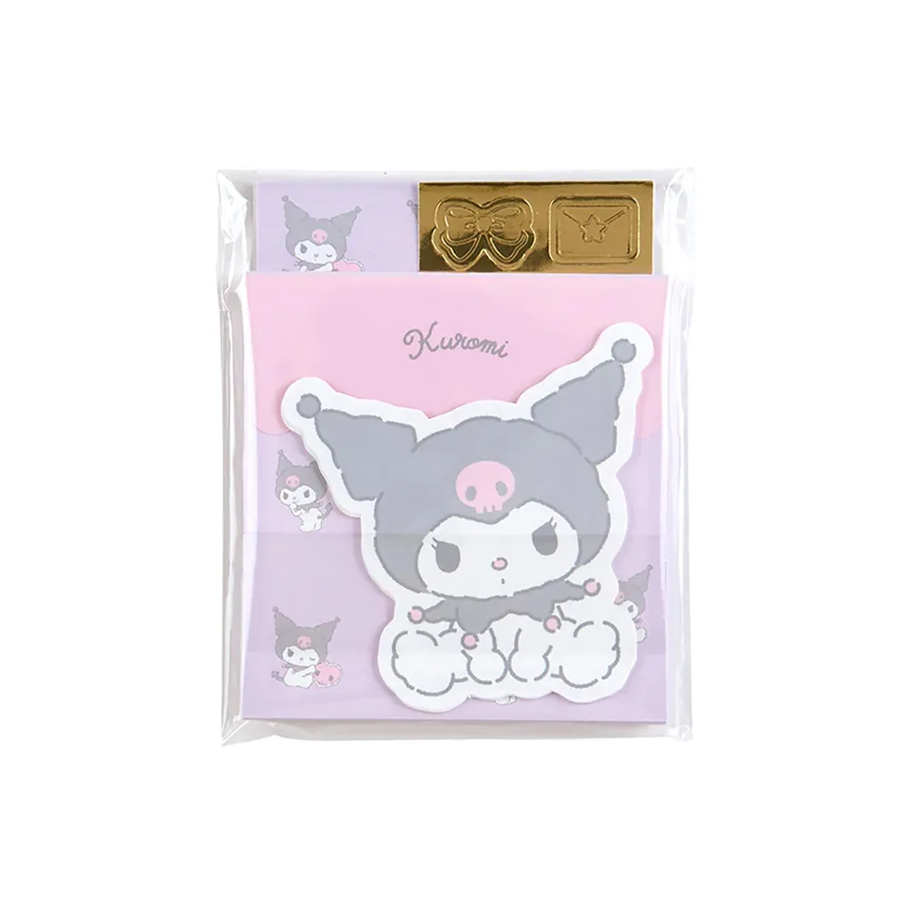 【SANRIO 三麗鷗】蓬鬆毛絨系列 迷你信封信紙組 酷洛米