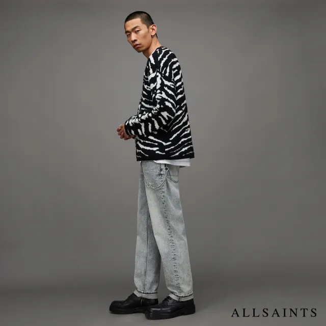 【ALLSAINTS】SKELLICAT 雙面羊毛塗鴉針織上衣(寬鬆版型)