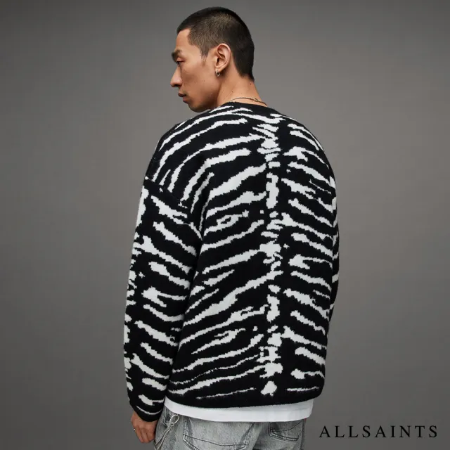 【ALLSAINTS】SKELLICAT 雙面羊毛塗鴉針織上衣(寬鬆版型)