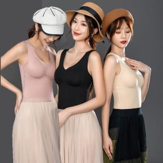 【莎邦婗】秋冬無痕無袖無鋼圈保暖衣帶胸墊發熱背心負離子磨毛輕暖潤膚暖暖衣(無袖/無鋼圈/保暖衣/發熱衣)