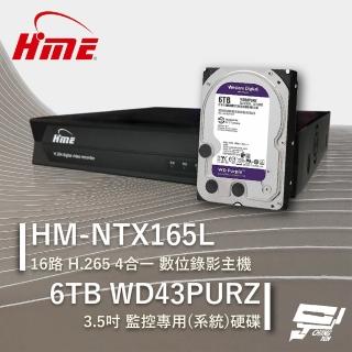 【HME 環名】昌運監視器 HM-NTX165L 16路 數位錄影主機 + WD64PURZ 紫標 6TB(舊型號HM-NT165L)