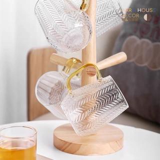 【Warm House Decor 暖和家居】實木超美杯架(北歐杯架 6抓居家杯子收納 居家收納 咖啡杯收納 馬克杯收納)