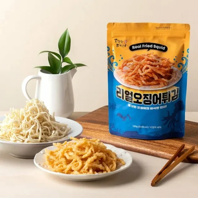【Real Fried Squid】韓國100%鮮炸真魷魚100g(魷魚條/魷魚絲/魷魚餅乾/零嘴/下酒菜)