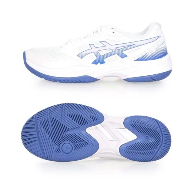 【asics 亞瑟士】GEL-COURT HUNTER 3 女羽球鞋-羽球 亞瑟士 白靛藍(1072A090-101)