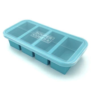 【Souper Cubes】多功能食品級矽膠保鮮盒4格-250ML/格(美國FDA食品級 獨家專利設計)