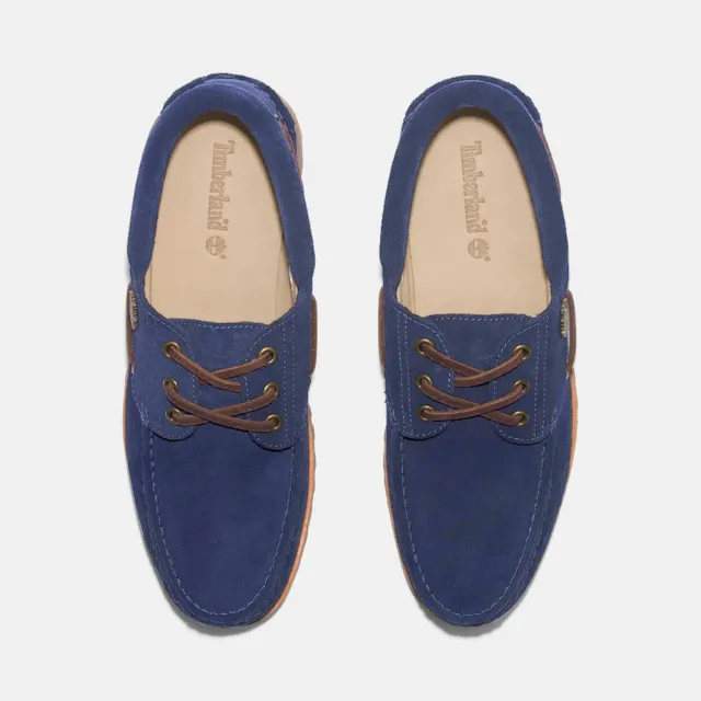 【Timberland】男款深藍色三孔手工縫製帆船鞋(A683WEP3)