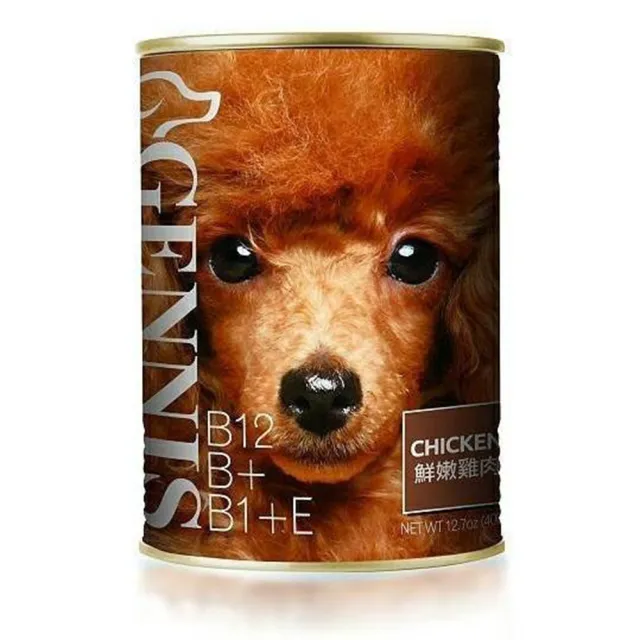 【GENNIS 吉妮斯】犬用餐罐 410g/14.5oz*12罐組(狗罐、犬罐、全齡適用)
