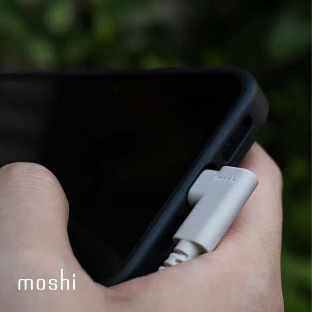 【moshi】Integra™ 強韌系列 USB-C to USB-C 90度彎頭 240W/480Mbps 充電/傳輸編織線(1.5M)