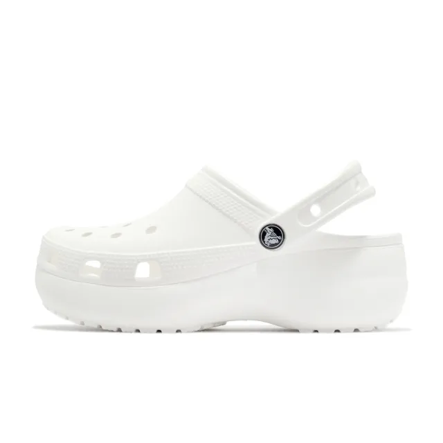 【Crocs】布希鞋 Classic Platform Clog W 女鞋 白 洞洞鞋 厚底 涼拖鞋 卡駱馳(206750100)