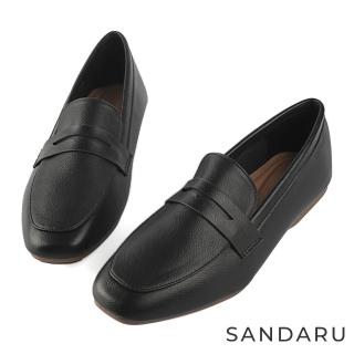【SANDARU 山打努】樂福鞋 經典款足弓舒適平底鞋(黑)