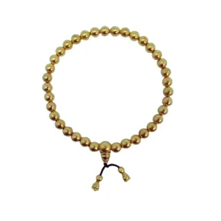 【周大福】傳承系列 沙面金珠垂墜葫蘆塔黃金手鍊_計價黃金(6吋)