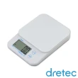 【DRETEC】日本『巴克特』高精度玻璃廚房料理電子秤-白色-5kg/0.1g(KS-515DWTKO)