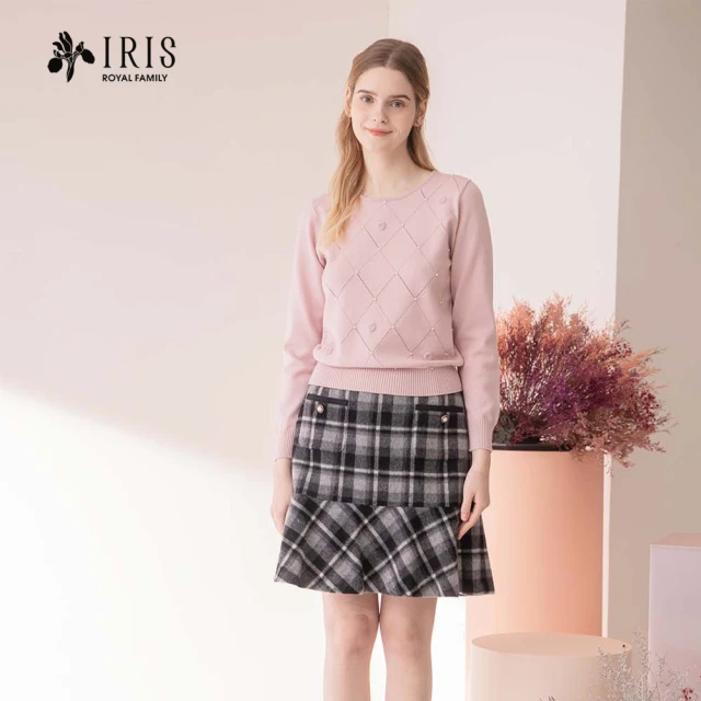 IRIS 艾莉詩 俏麗格紋羊毛短裙(36245)