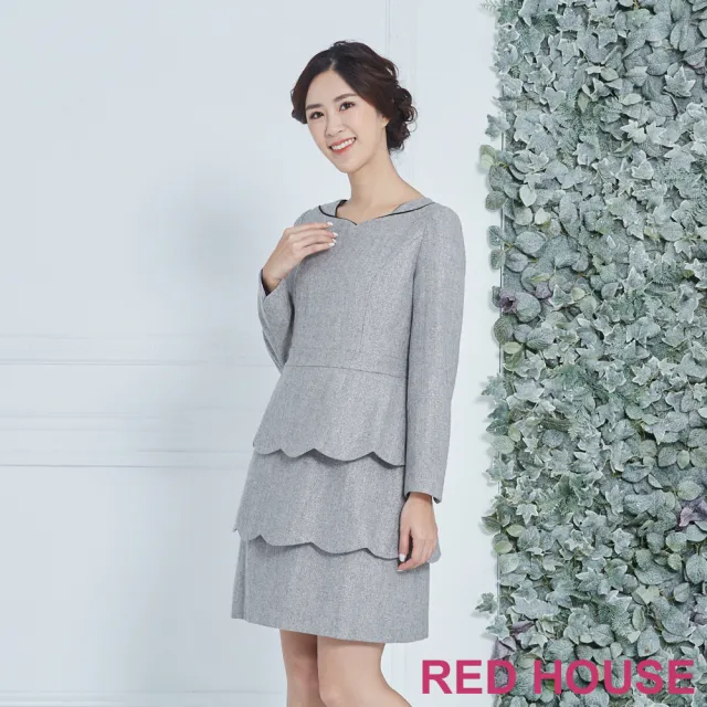 【RED HOUSE 蕾赫斯】羊毛層次洋裝(共2色)