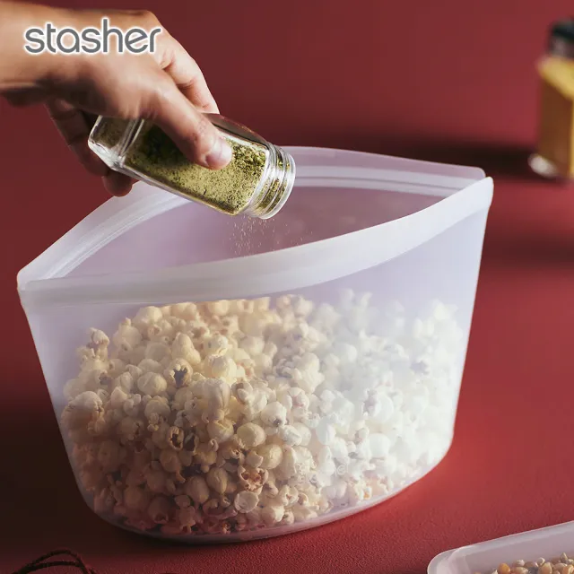 【美國Stasher】白金矽膠密封袋/食物袋/收納袋-3件組(碗形XL+方形+長形)
