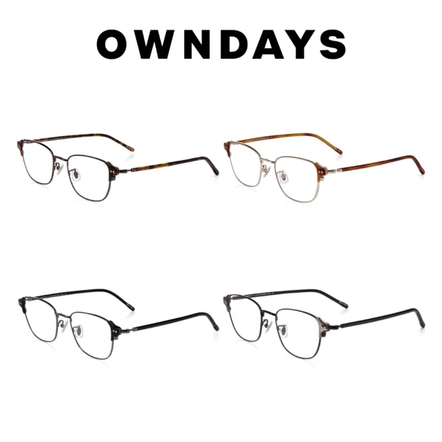 OWNDAYS 時尚金屬眉型膠框墨鏡(SUN1066T-2S