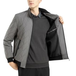 【米蘭精品】現貨+預購 棒球外套休閒夾克(桑蠶絲保暖修身短款男外套2色74gr36)