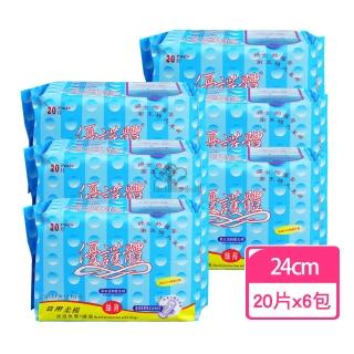 【Yulijen優麗潔】優護體草本清爽衛生棉20片X6包(日用型 24cm)