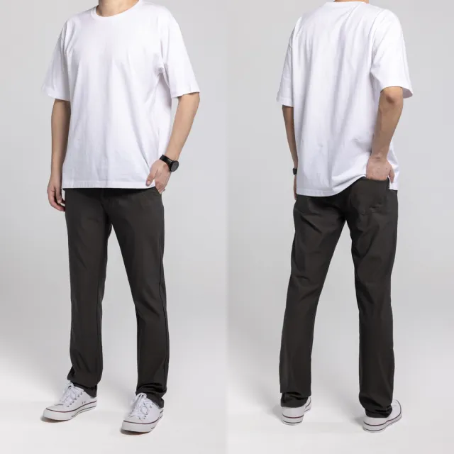 【Last Taiwan Jeans】超彈力機能布料 合身直筒休閒褲(深卡其、鐵灰、黑)