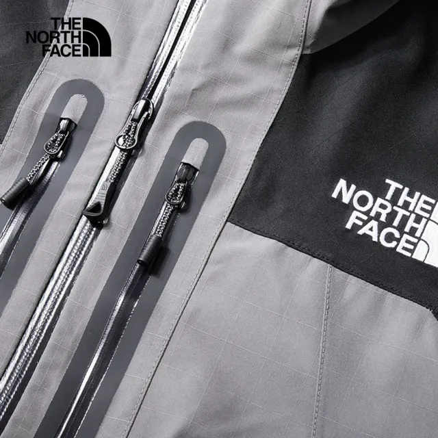 【The North Face 官方旗艦】北面UE男款灰色防水透氣可調節連帽衝鋒衣｜879ERPI