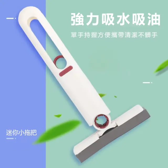 【Dagebeno荷生活】迷你型強力吸水膠綿拖把 灰塵毛髮一拖即淨無水痕桌面小拖把-單售替換頭2入(不含拖把)