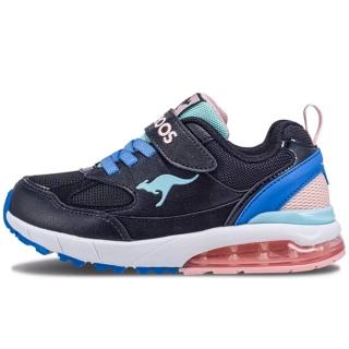 【KangaROOS】美國袋鼠鞋 童鞋 K-RIDER 2 防潑水氣墊童鞋 黑藍粉(KK41301)