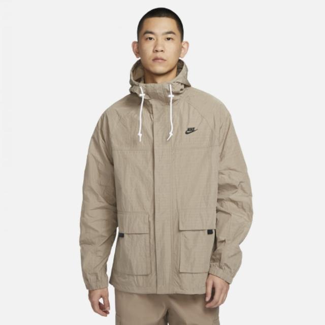 【NIKE 耐吉】外套 男款 運動連帽外套 AS M NK CLUB BANDON JKT 卡其 FN3109-247