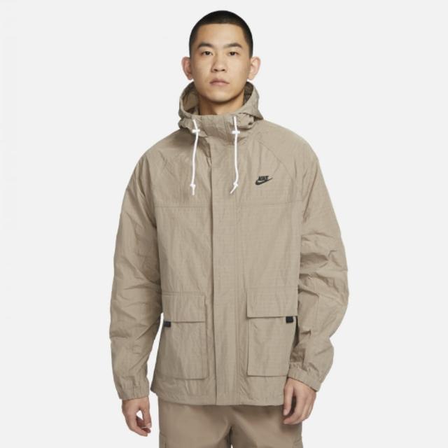 【NIKE 耐吉】外套 男款 運動連帽外套 AS M NK CLUB BANDON JKT 卡其 FN3109-247