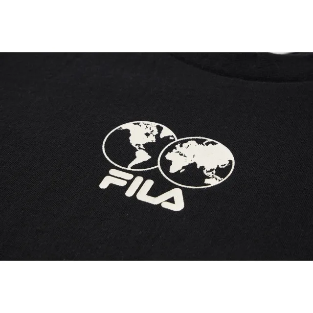 【FILA官方直營】KIDS 男童 女童 童短袖棉質圓領T恤-黑色(1TEX-4400-BK)