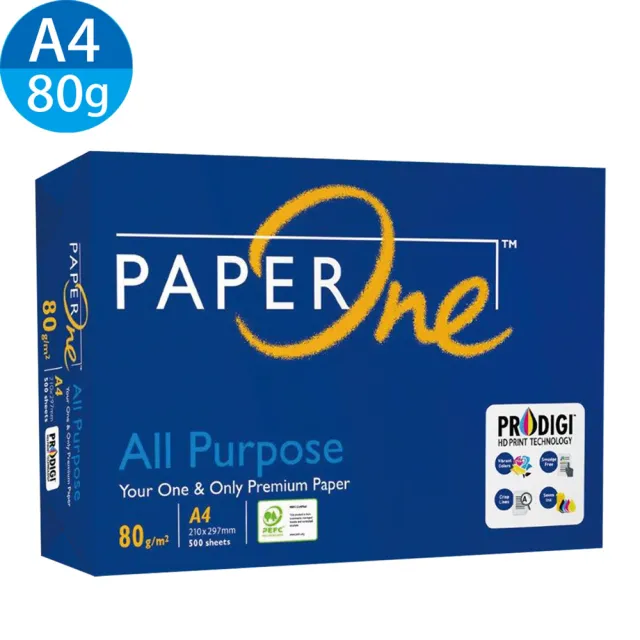 【PaperOne】All Purpose多功能影印紙 PEFC藍包(A4 80g 500張/包 /5包/箱 辦公用紙 事務用紙)