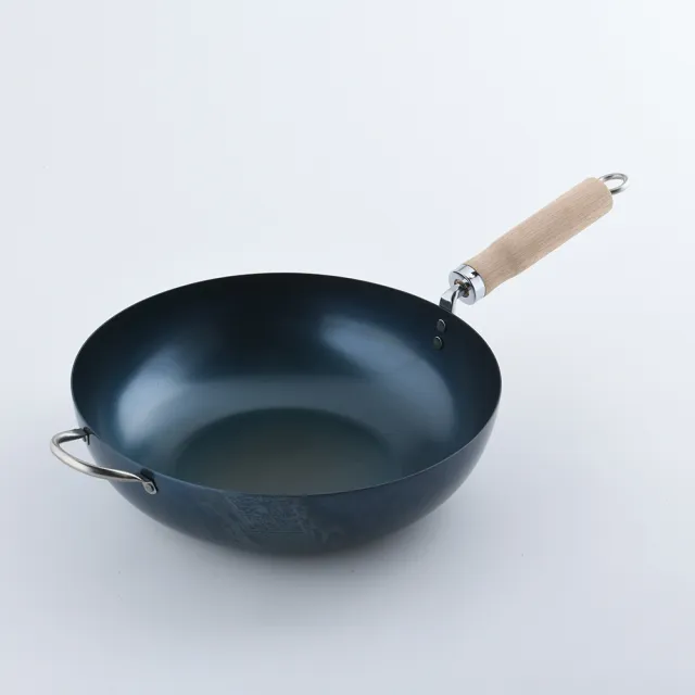 【京都活具】木柄平底深鐵鍋 30cm 日本製 平底鍋 炒鍋 {電磁爐 IH爐可用}(平輸品)