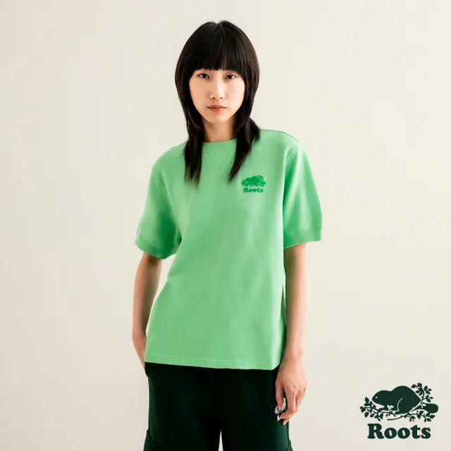 【Roots】Roots 女裝- COOPER短袖圓領上衣(綠色)