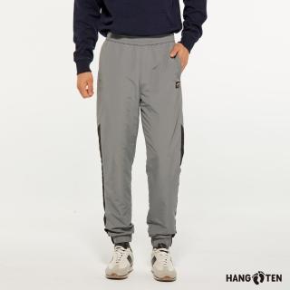 【Hang Ten】男裝-恆溫多功能-JOGGER FIT防風防輕潑水撞色束口工裝長褲(淺灰)