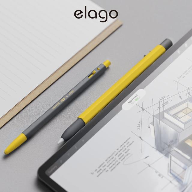 【Elago】Apple Pencil 2代&Pro MONAMI 153聯名組 筆套+原子筆-經典黃