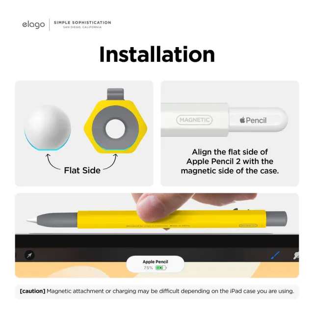 【Elago】Apple Pencil 2代&Pro MONAMI 153聯名組 筆套+原子筆-經典黃