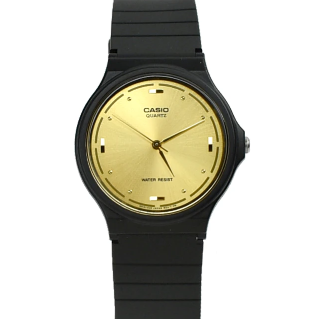 CASIO 卡西歐CASIO 卡西歐 CASIO手錶 金面刻度設計膠錶(MQ-76-9ALDF)