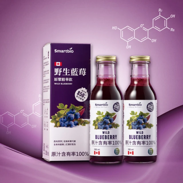 智慧誠選 野生藍莓原漿精華飲禮盒(350毫升x2瓶)