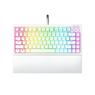 【Razer 雷蛇】BlackWidow V4 75% 黑寡婦蜘幻彩版有線電競鍵盤/英文/白色(機械軸/觸感式)