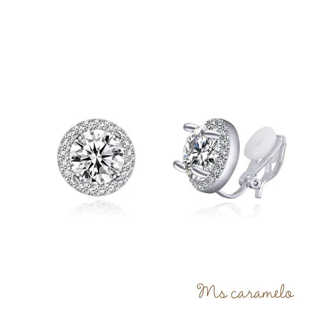 【焦糖小姐 Ms caramelo】合金 夾式  鋯石耳環(鋯石耳環)