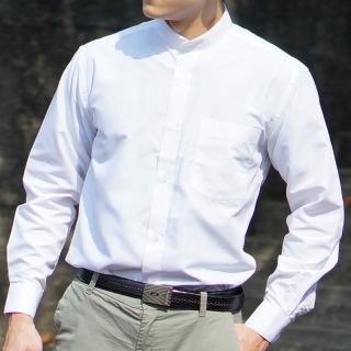 【CHINJUN】勁榮抗皺襯衫 任3件999-長袖、亨利領、素面白色 男襯衫 白襯衫(白)