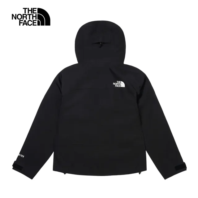 【The North Face】北面女款黑色防水透氣連帽衝鋒衣｜87U6JK3