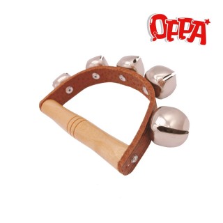 【OPPA】皮革手搖鈴／五顆大鈴噹／兒童樂器 幼兒律動／奧福樂器(美國CPC、台灣SGS檢驗認證)