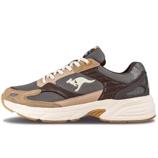 【KangaROOS】美國袋鼠鞋 男 EXO2 復古慢跑鞋 咖啡(KM41133)