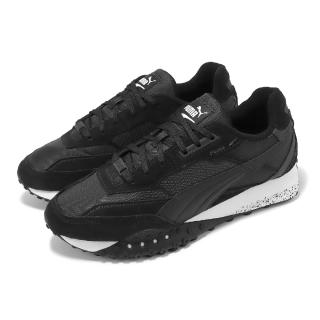 【PUMA】休閒鞋 Blktop Rider 男鞋 女鞋 黑 白 麂皮 多材質 拼接 緩震 情侶鞋(392725-16)