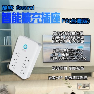 【小米】酷客 Gosund 智慧擴充插座 P2(wifi插座 智慧插頭 智慧插頭 智慧插座 智慧插座)