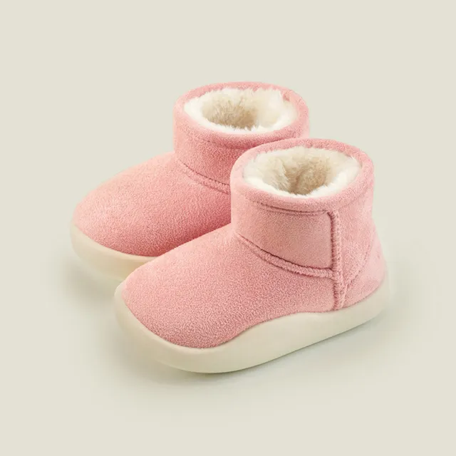 【OSOMESHOES 奧森】兒童雪靴 保暖靴 雪地靴 寶寶靴 小童 靴子 女童靴 男童靴(粉紅、棕色 P8012 奧森)
